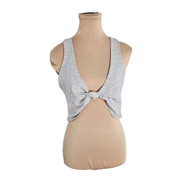 Superdown Annora Knot Top Heather Grey Sz M - Picture 4 of 9